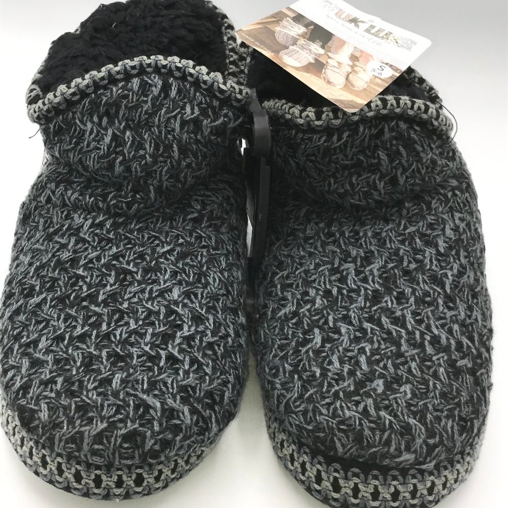 Muk Luks Women's Slippers Booties Pewter & Ebony